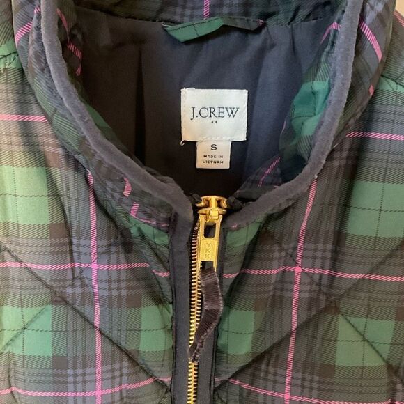 J Crew Factory Plaid Teddie Vest, Small. Puffer, minimalist - Picture 13 of 14